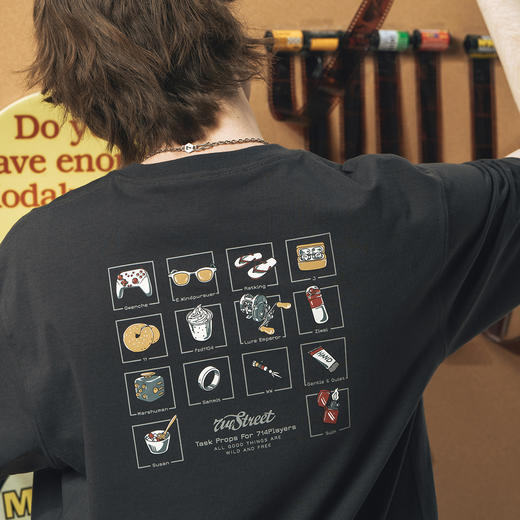 714street潮牌印花短袖T恤夏季情侣装重磅打底衫 商品图3