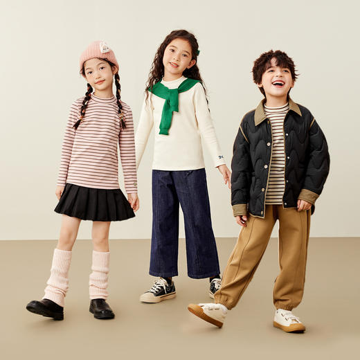 【mini亲子】迷你巴拉男女童简约修身打底T恤一家三口秋 商品图2