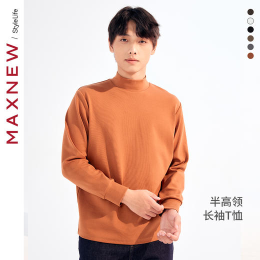 【T恤】素色半高领长袖T恤1N4112201 商品图0