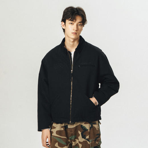 714street美式复古棉服男2024秋冬新款潮牌情侣装底特律夹克外套 商品图1