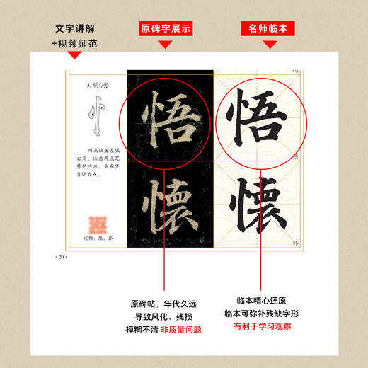 墨点字帖 毛笔入门视频教程 楷书行书隶书可选初学者毛笔书法字帖 商品图4