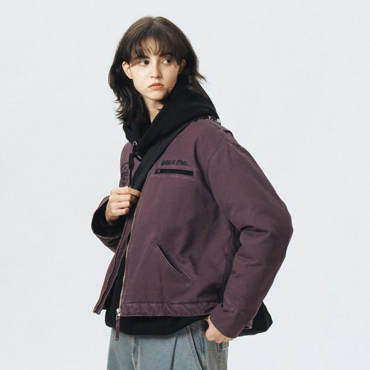 714street美式复古棉服男2024秋冬新款潮牌情侣装底特律夹克外套 商品图2