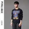 PINLI品立2024秋季新款男装圆领宽松落肩字母卡通烫钻套头卫衣潮BG243109032 商品缩略图4