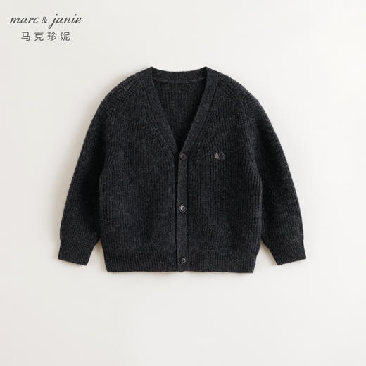 马克珍妮男童山系复古绵羊毛针织开衫儿童毛衣2024秋冬新款241687 商品图3