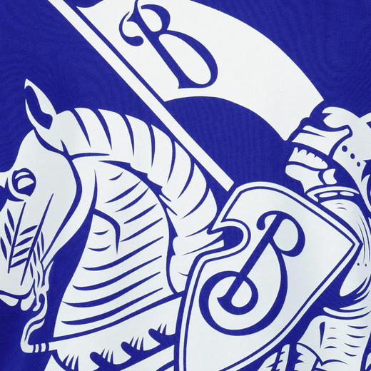 BURBERRY 巴宝莉 男士马术骑士徽标印花棉质圆领短袖T恤 蓝色 8089743 B7323 商品图2