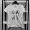 DKNY/唐可娜儿 女士纯棉日常休闲纯色正面logo印花圆领短袖T恤 商品缩略图0