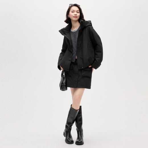 【严选】伊芙丽都市户外风收腰抽绳短款防风防水羽绒半身裙2024秋季新款1FA941921 商品图1