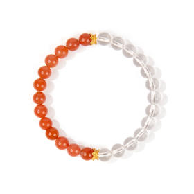 珠事吉祥 原创精品6mm天然白水晶/紫晶/南红手串