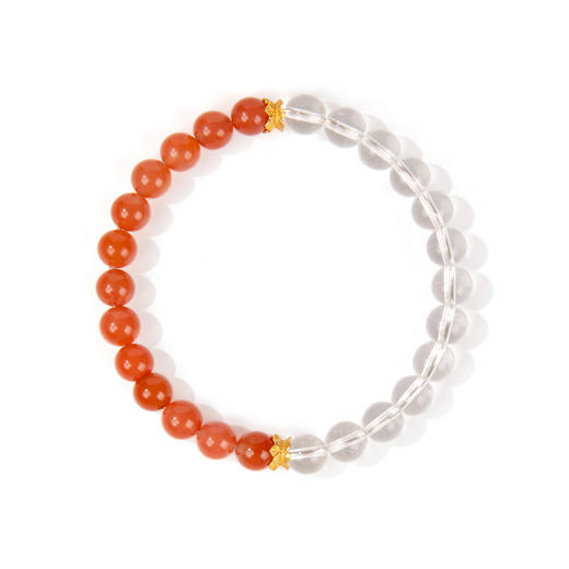 珠事吉祥 原创精品6mm天然白水晶/紫晶/南红手串 商品图0