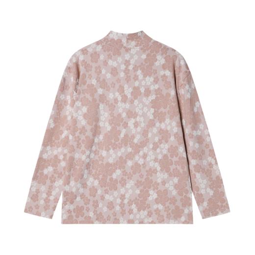 秋冬季新款美式个性满印花朵撞色半高领卫衣时尚百搭舒适长袖 商品图4