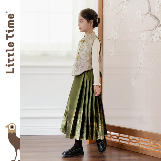 littletime女童国风汉服套装裙2024新款秋装小女孩新中式两件套 商品图1