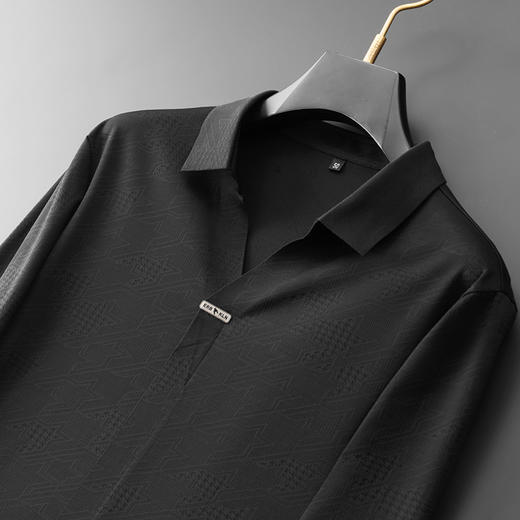 【V领】【新款DDA】大依优型大码长袖Polo衫翻领加肥加大肥佬休闲商务宽松透气上衣打底 商品图1