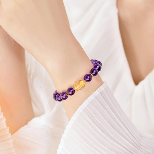 珠事吉祥 原创精品8mm天然紫水晶吉祥手串 商品图5