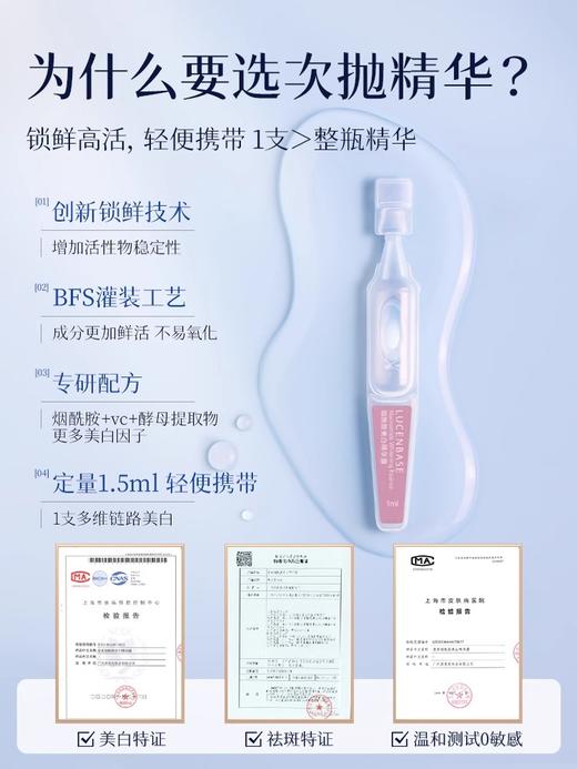 【脸越黄越能白】透真 烟酰胺美白精华露次抛1ml*30支#透真烟酰胺次抛美白精华液淡化斑点提亮肤色嫩白敏感安瓶原液30支 商品图1