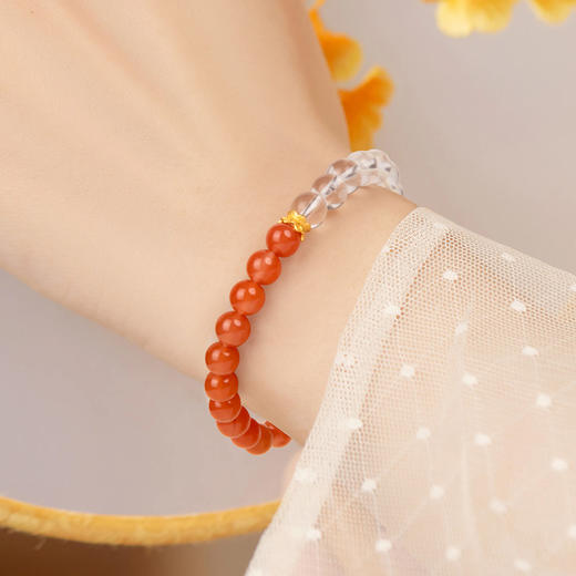 珠事吉祥 原创精品6mm天然白水晶/紫晶/南红手串 商品图4