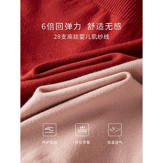 【年终特卖】熙世界2025年新款假两件半高领红色毛衣秋冬保暖内搭打底针织衫 商品图2
