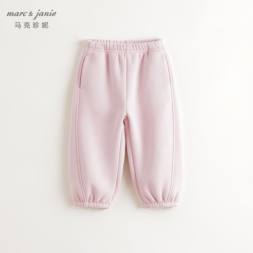 [抗静电]马克珍妮男女童宽松加绒运动裤儿童裤子束脚裤冬装241339 商品图1