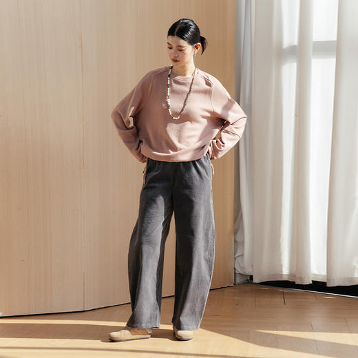 绽放724朵/秀场灯芯绒休闲裤早秋镰刀长裤复古细条廓形感香蕉裤 商品图1