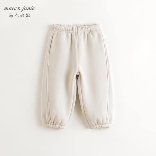 [抗静电]马克珍妮男女童宽松加绒运动裤儿童裤子束脚裤冬装241339 商品图3