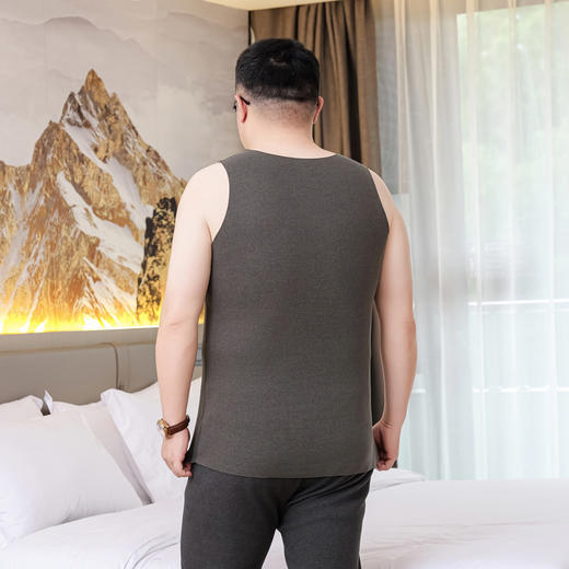 【羊毛蚕丝】【新款DPD】大依优型大码男装AB面保暖背心无痕保暖内衣坎肩男士加肥加大肥佬胖子 商品图8