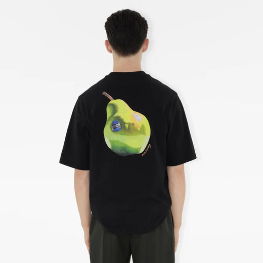 BURBERRY 巴宝莉 男士啤梨印花棉质圆领短袖T恤 黑色 8089099 A1189 商品图3