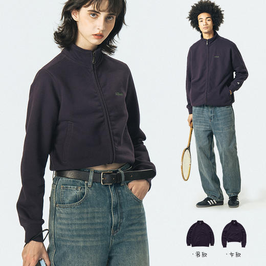 714street重磅美式加绒卫衣男女春秋款情侣立领夹克拉链开衫外套 商品图1