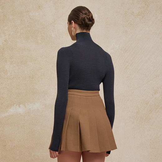 PG640斯尔丽24新款超细织18针新澳3D无缝套衫柔软修身高领羊毛衫 商品图9