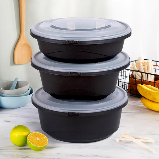 喇叭花2000圆形打包盒2500加厚外卖盒3000ml小龙虾打包一次性餐盒 商品图2