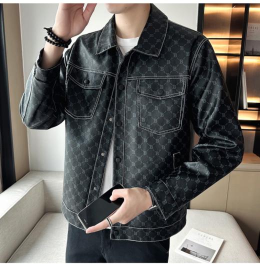 ✨✨✨【罗蒙秋冬季男士港风B字皮衣963款】☺️开始期待秋冬了！✅zui新款皮衣夹克外套！🥳轻松穿出ins高级感 🤩比普通的皮衣更软更适合通勤！ 商品图0