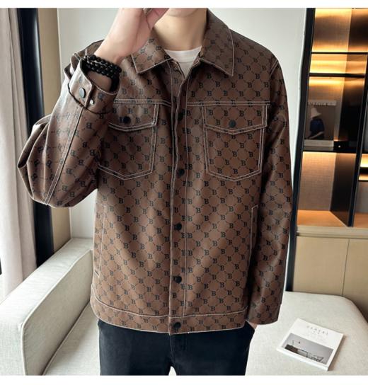 ✨✨✨【罗蒙秋冬季男士港风B字皮衣963款】☺️开始期待秋冬了！✅zui新款皮衣夹克外套！🥳轻松穿出ins高级感 🤩比普通的皮衣更软更适合通勤！ 商品图1