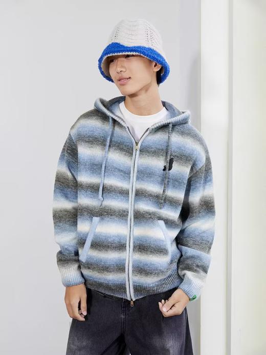 Mood Like Me/MMY2408/渐变喷纱连帽开衫针织毛衣 商品图2