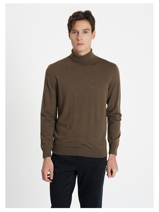 callisto咖啡色绵羊毛长袖毛衣 商品图2