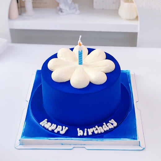 克莱因蓝花花喷砂蛋糕 商品图0