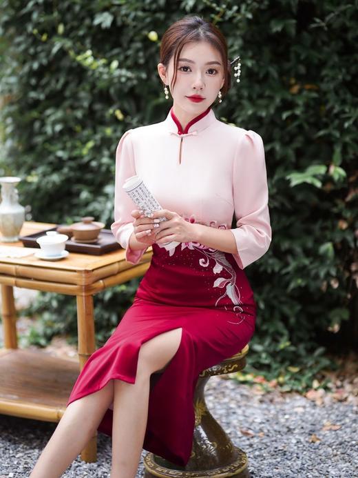 高贵气质，喜婆婆婚宴装婚礼妈妈礼服连衣裙旗袍GSJ-3380 商品图4