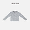 COCO ZONE高级感圆领条纹毛针织衫复古坑条纹毛衣24C10246 商品缩略图0