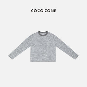 COCO ZONE高级感圆领条纹毛针织衫复古坑条纹毛衣24C10246