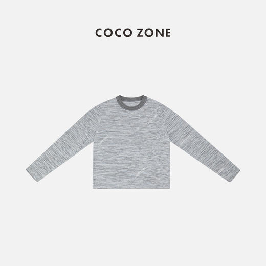 COCO ZONE高级感圆领条纹毛针织衫复古坑条纹毛衣24C10246 商品图0