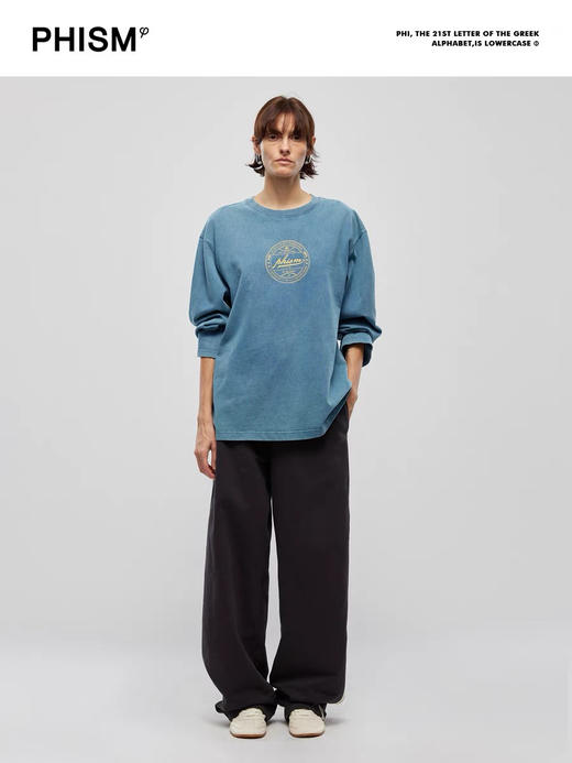 水洗印花长袖T恤 商品图0