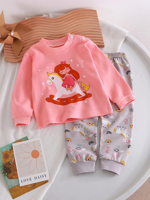 【超值59.9任选2套！】儿童秋衣秋裤套装 纯棉婴儿打底内衣套装 全棉男童女宝衣服 宝宝秋衣套春装小童-QQ 商品图4