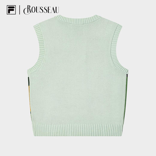 【斐乐】FILAx 卢梭 斐乐女编织衫杨幂同款2024冬新款时尚宽松刺绣毛衣马甲 商品图5