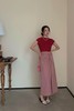 Le Malene 粉色设计感褶裥高腰半裙 18712 商品缩略图1