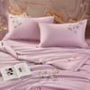 富安娜贡缎床上四件套纯棉 60s新疆长绒棉套件单双人被套床单203*229cm粉家居馆 商品缩略图3