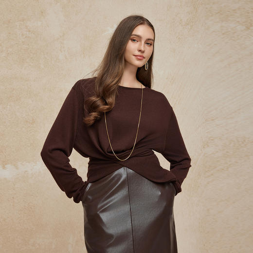 PH600斯尔丽24新款含羊毛法式浪漫超细针设计感可后扣可前系显高针织衫 商品图2