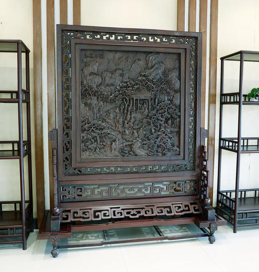 兰亭雅集°落地屏风新中式家装浮雕艺术 商品图0