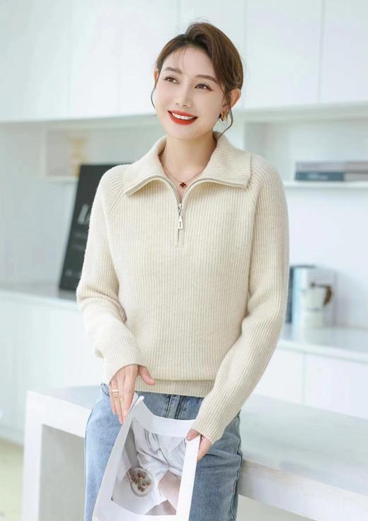 赛兔2024年翻领拉链款套头羊毛衫 商品图2