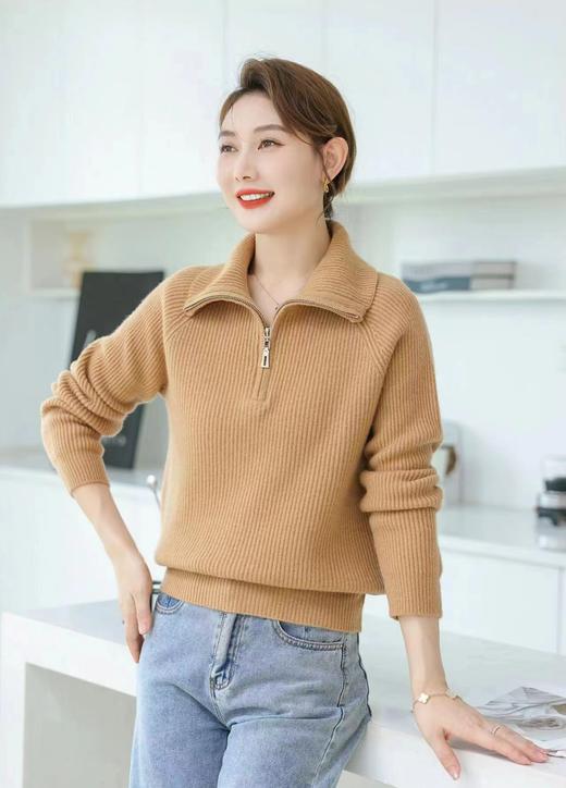 赛兔2024年翻领拉链款套头羊毛衫 商品图1