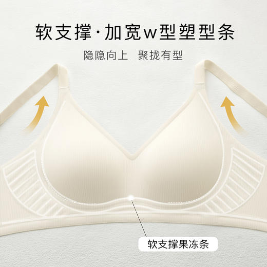 小胸聚拢无痕裸感清爽舒适内衣女承托有型收副乳无钢圈文胸罩螺纹果冻 商品图2