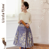 littletime女童汉服裙子秋冬新款紫色中国风纸鸢织锦马面裙半身裙 商品缩略图0