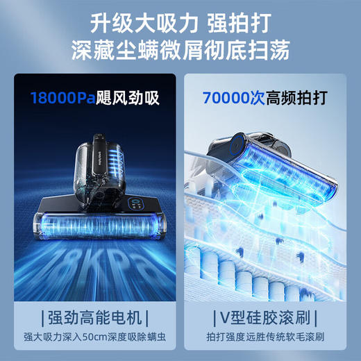 【小家电】摩飞电器蒸汽除螨仪手持超声波高温蒸汽100%除螨吸尘器床上高温熨烫机大吸力去螨虫机MR3102 HF 商品图1