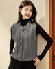 皮尔卡丹毛衫【100%绵羊毛】羊毛背心开衫女圆领绞花单排扣无袖针织马甲 商品缩略图0